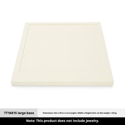Suede Jewelry Display Stand Set, Tiered Modular Showcase Tray, White Microfiber Props