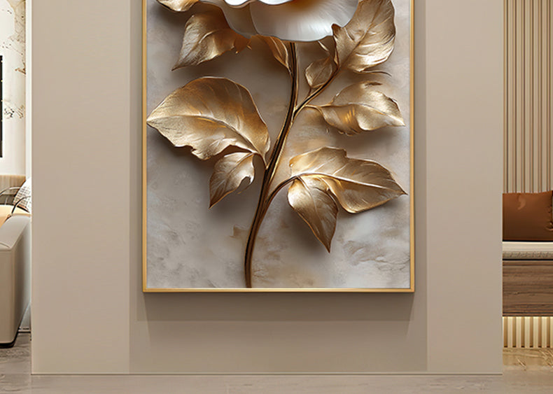 Modern light luxury porch decorative painting relief three-dimensional corridor corridor hanging painting 2025 new flower wall painting