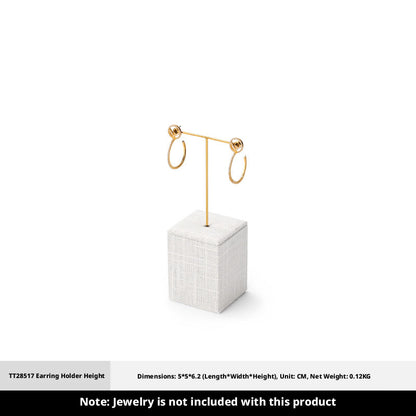 White Linen Jewelry Display Set with Multi-Level Risers for Vendors