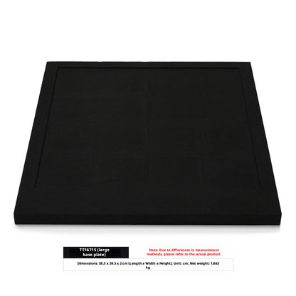 5pcs Black Suede Jewelry Display Stand Set, Modular Necklace Ring Organizer Trays