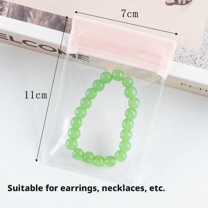100pcs EVA Jewelry Pouches, Clear Frosted Zip Bags, Anti-Tarnish Storage (7 Sizes)