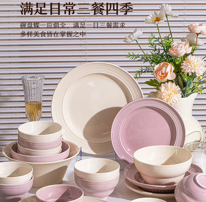 Ceramic dish set Household high appearance level Cream wind housewarming cutlery plate wedding gift