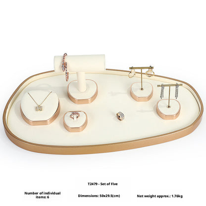 Rose Gold Suede Jewelry Display Stands & Trays for Boutique