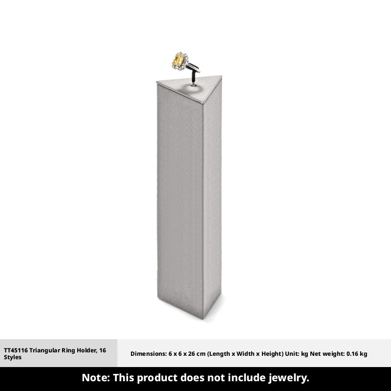 Gray Suede Ring Display Stand with Multi-Level Steps for Vendors