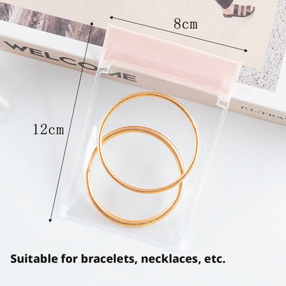 100pcs EVA Jewelry Pouches, Clear Frosted Zip Bags, Anti-Tarnish Storage (7 Sizes)