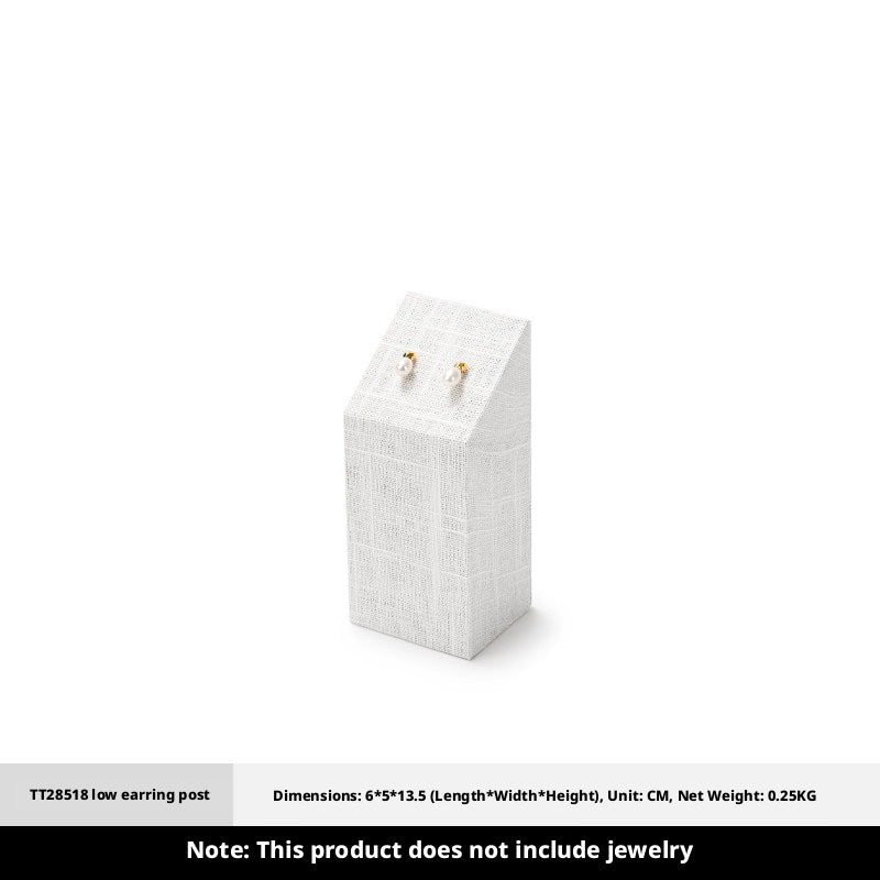 White Linen Jewelry Display Set with Multi-Level Risers for Vendors