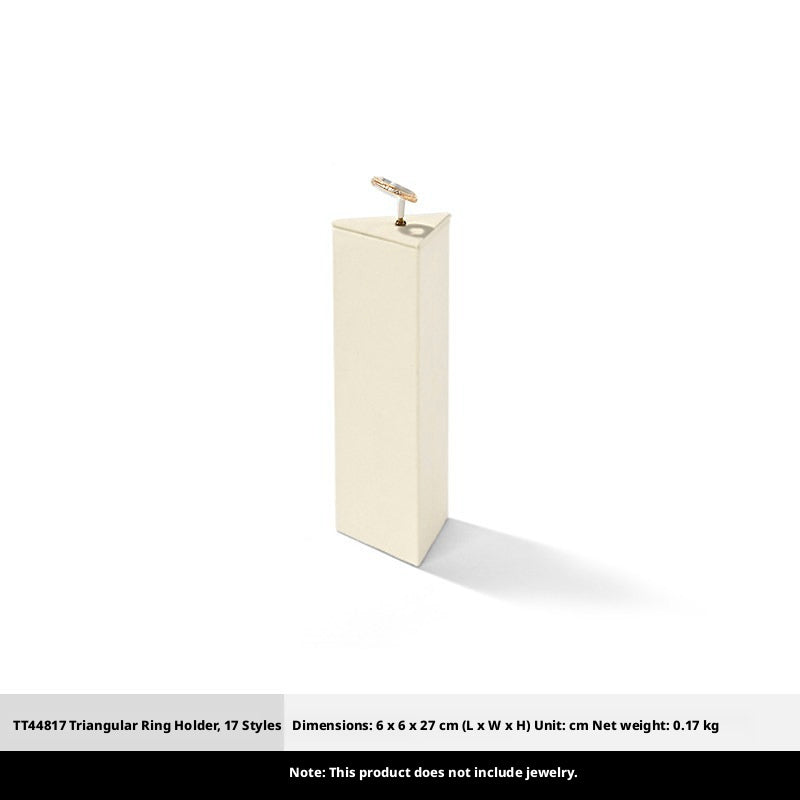 Beige Suede Ring Display Stand with Multi-Level Steps for Vendors