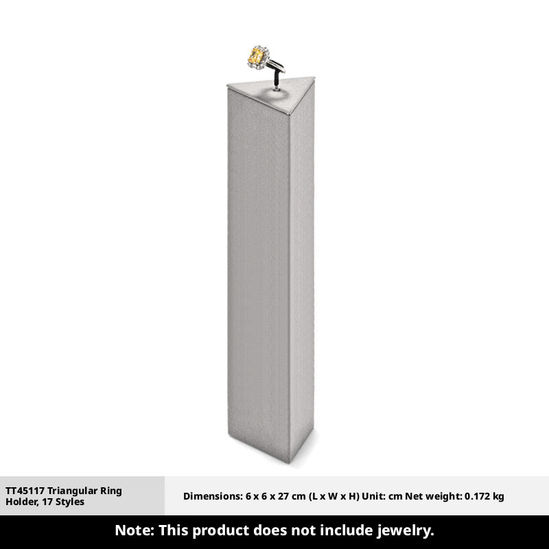Gray Suede Ring Display Stand with Multi-Level Steps for Vendors