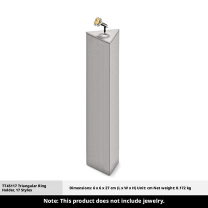Gray Suede Ring Display Stand with Multi-Level Steps for Vendors