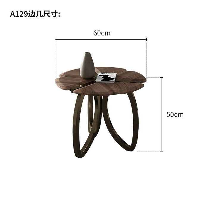 Middle ancient style high-end walnut round coffee table