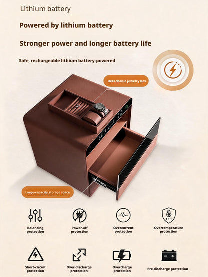 Luxury Leather Watch Winder Safe, Steel Security Case, 3-Slot Automatic Winder