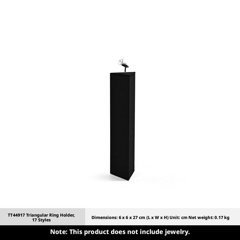 Black Suede Ring Display Stand with Multi-Level Steps for Boutique