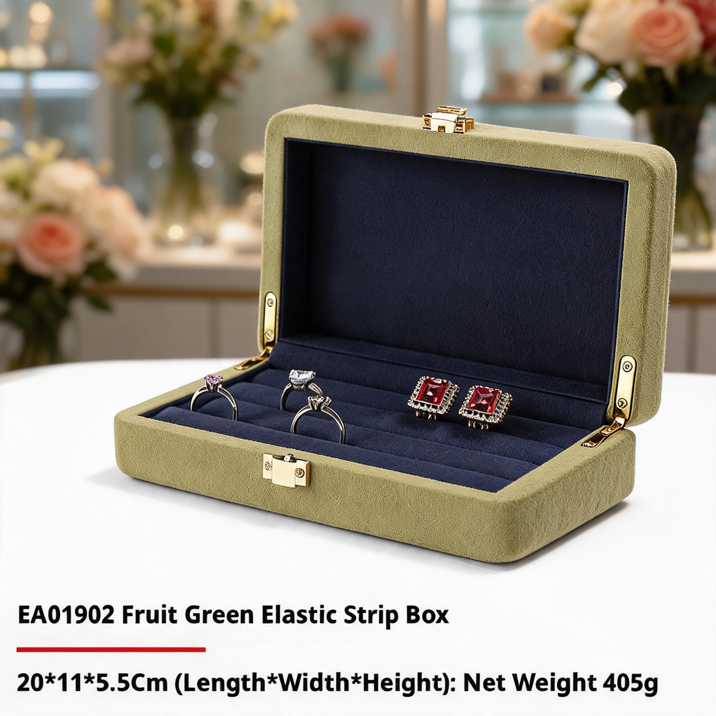 Jewelry Organizer Case, Velvet Gift Box for Rings Necklaces, Present for Her