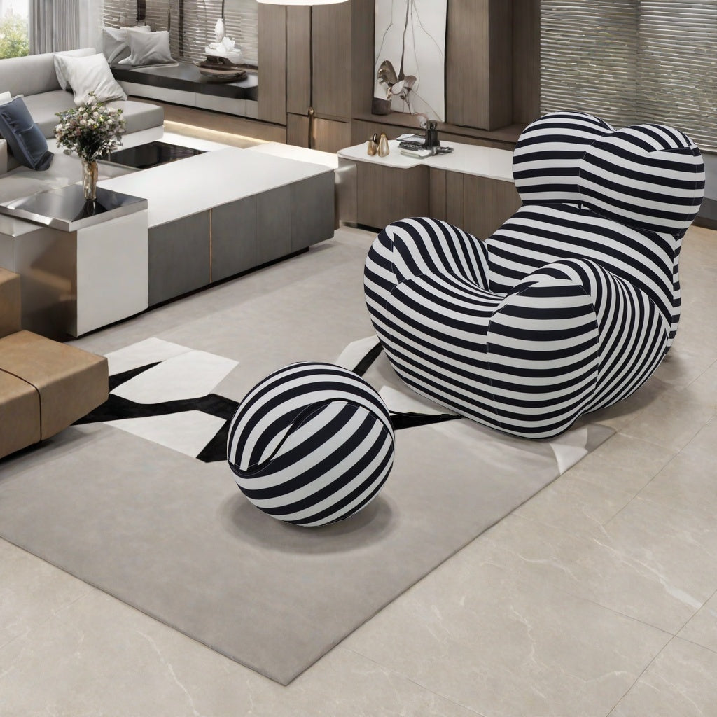 Compress  sofa-YF496-2 BLACK+WHITE