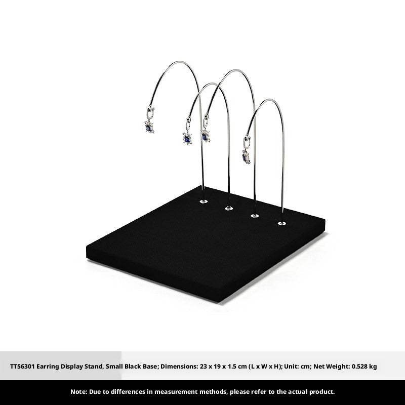 Black Metal Earring Display Stand with Curved Arms for Vendors