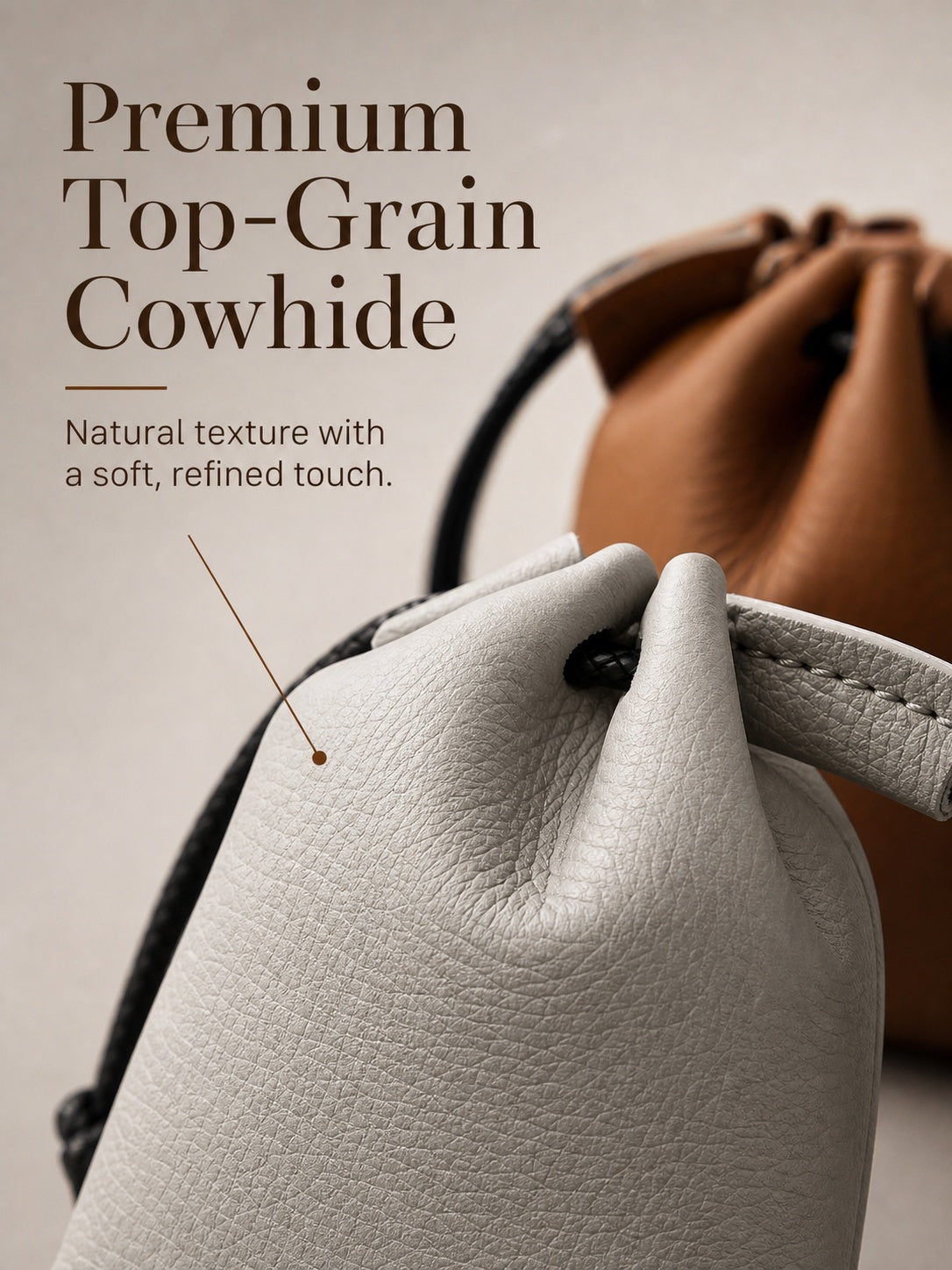 10pcs Top-Grain Leather Jewelry Pouch, Genuine Cowhide Drawstring Bag, Soft Anti-Scratch Storage, Gift Packaging