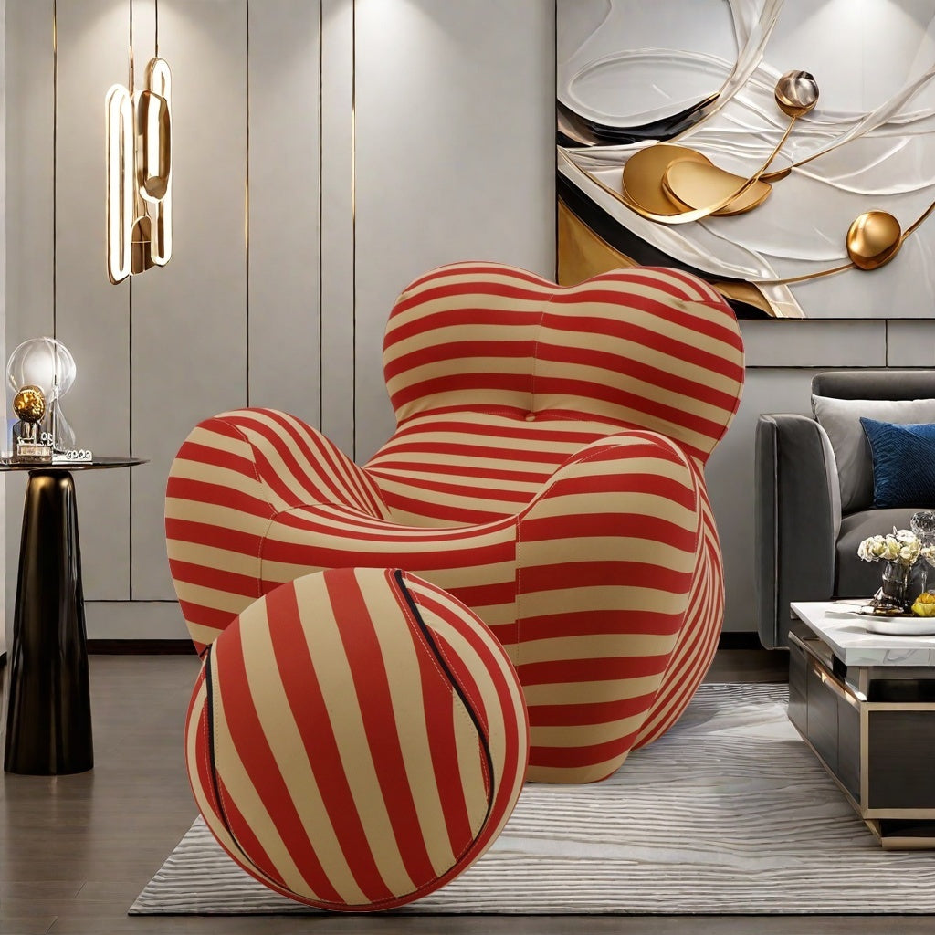 Compress  sofa-YF496-3. RED+YELLOW