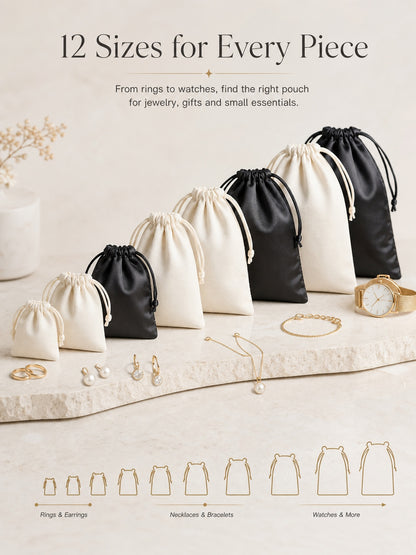 100pcs individuation Custom Cotton Jewelry Pouches, Eco-Friendly Drawstring Gift Bags