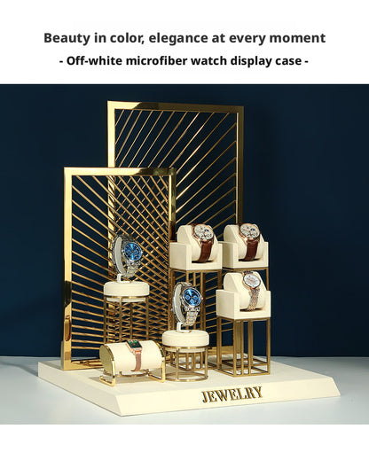 Stainless Steel Watch Display Case - Glass Top Showcase for Retail