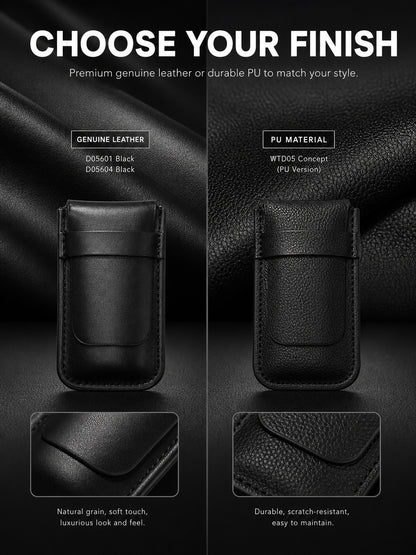 Slim Leather Watch Pouch, Travel Wristwatch Storage Holder, Business Accessory