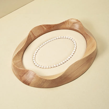 Wooden Jewelry Tray with Suede Lining for Necklace and Ring Display