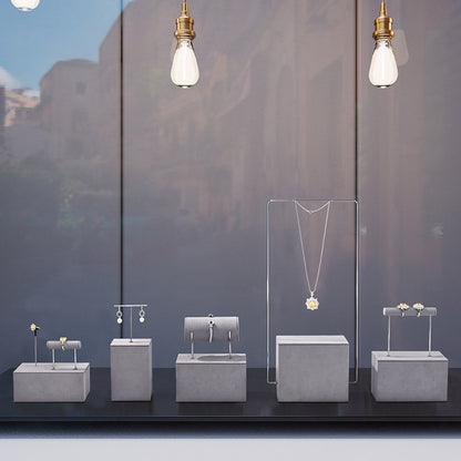 Gray Suede Jewelry Display Stand Set with Metal Arms for Vendors