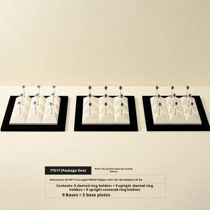 Beige Suede Jewelry Display Set with Pyramid Risers for Vendors