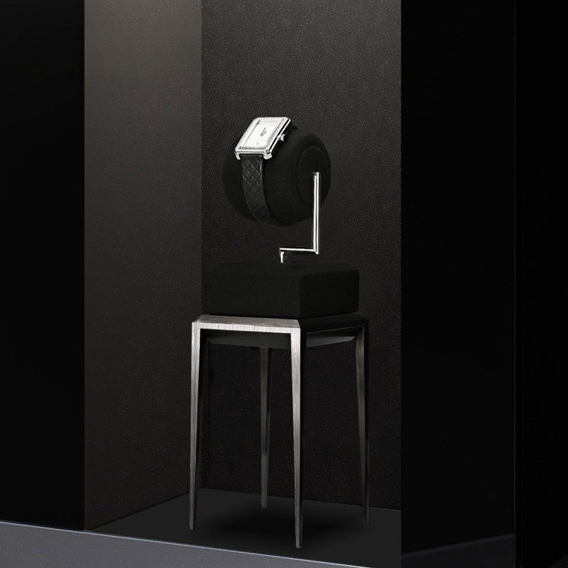Black Metal Jewelry Display Stand Set with Watch and Necklace Holders