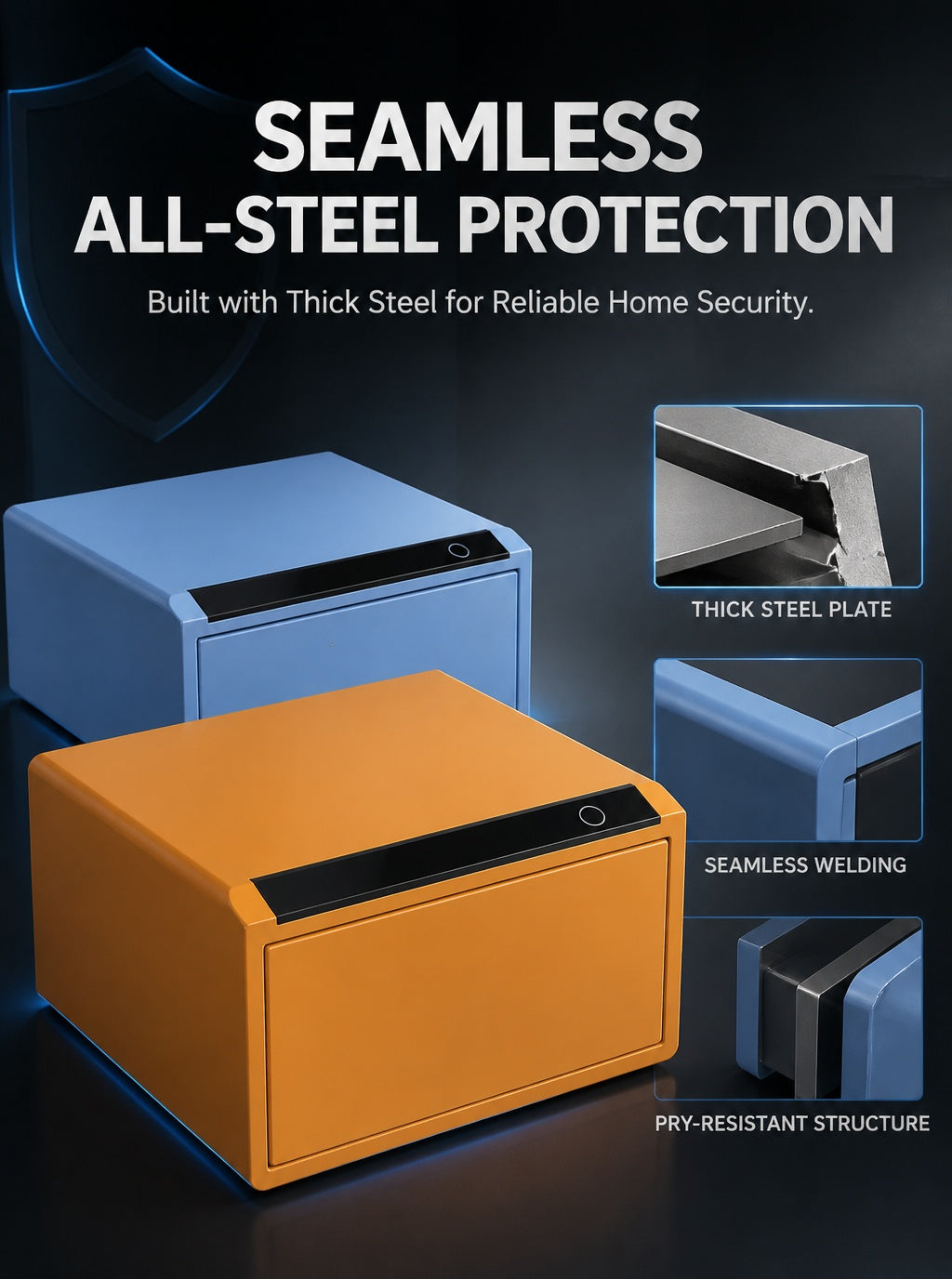 Jewelry Storage Safe, All-Steel Security Cabinet, Fingerprint Passcode Lock Box