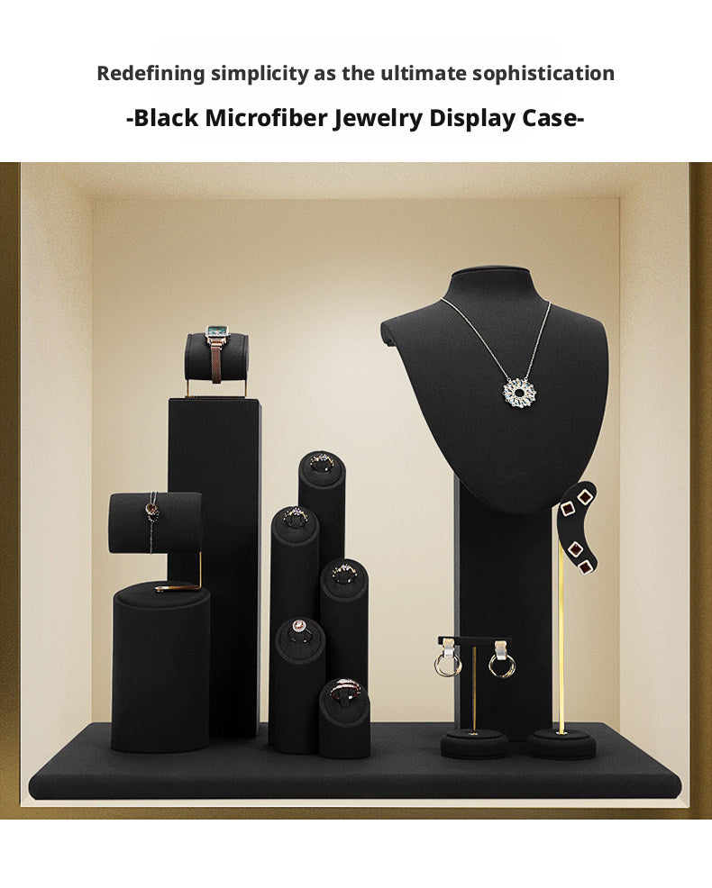 Finger Ring Display Tray - Black Metal Holder for Counter