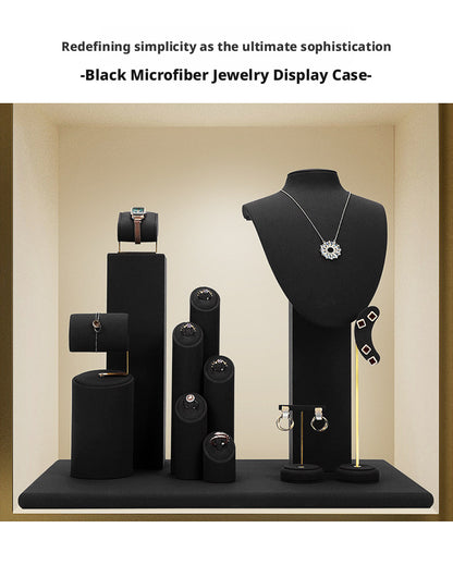 Finger Ring Display Tray - Black Metal Holder for Counter