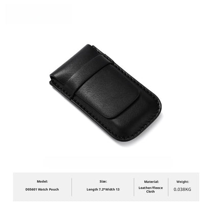 Slim Leather Watch Pouch, Travel Wristwatch Storage Holder, Business Accessory