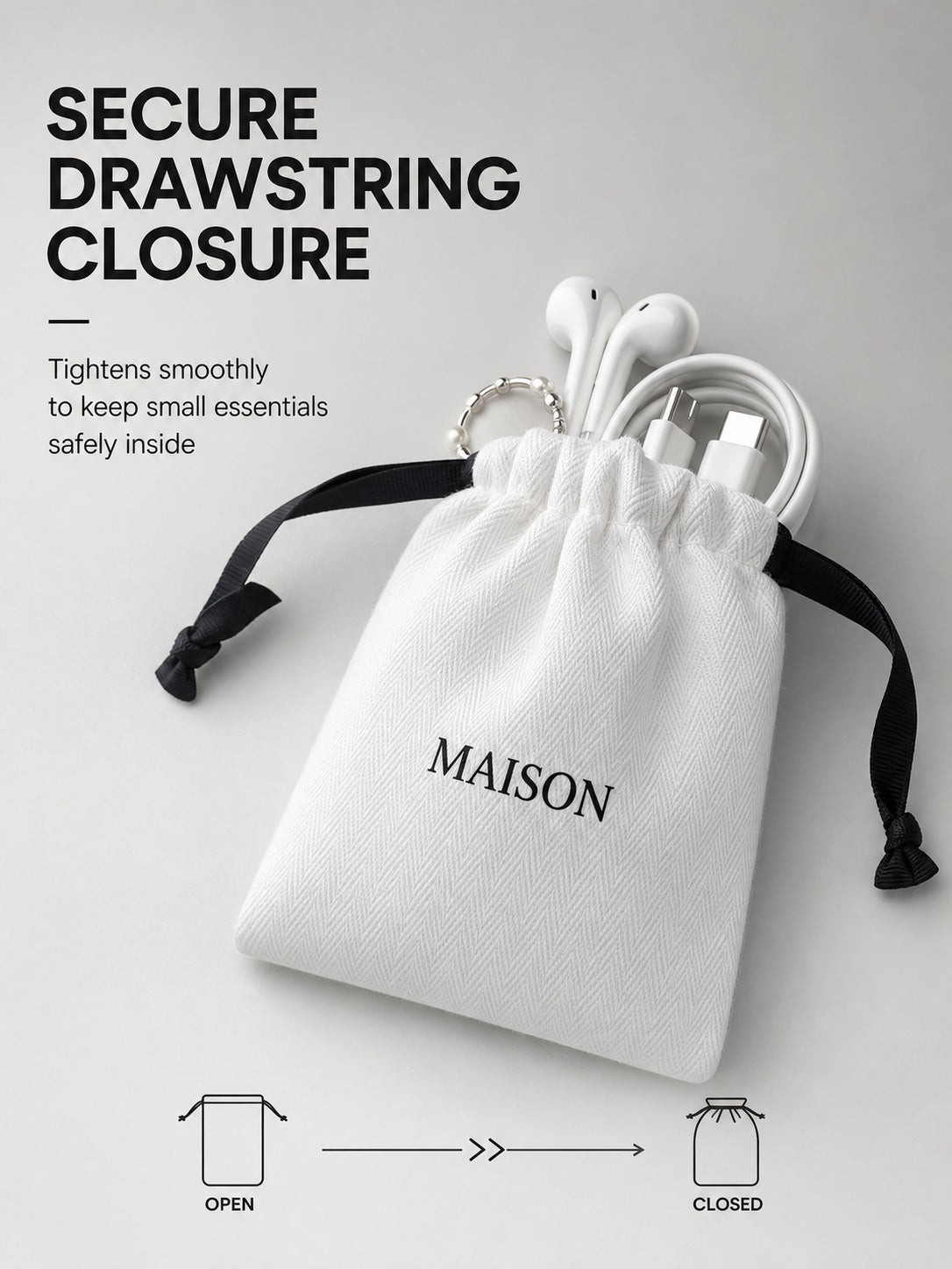 100PCS Custom Cotton Jewelry Pouches, Logo Drawstring Bags, Small Storage (Bulk Available)