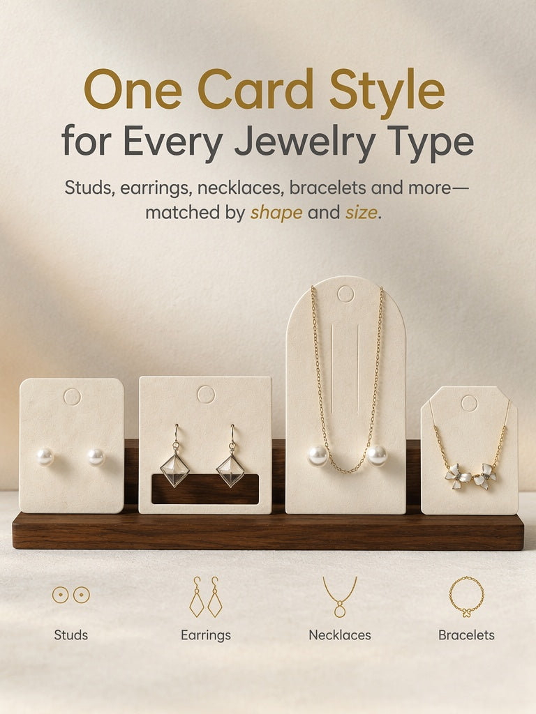 500pcs Eco Matte Jewelry Display Cards, Plant Fiber Paper, Custom Logo Packaging