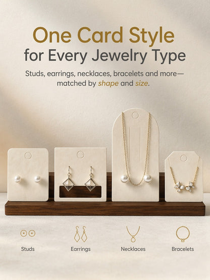 500pcs Eco Matte Jewelry Display Cards, Plant Fiber Paper, Custom Logo Packaging