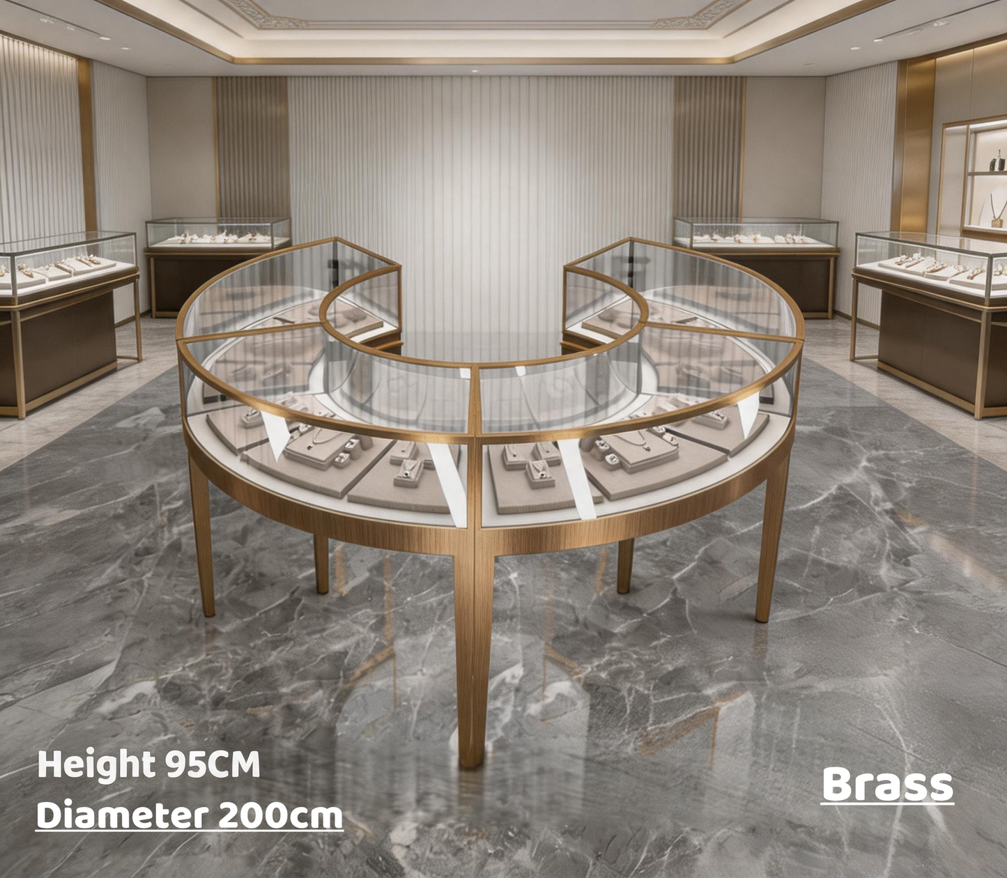 Stainless Steel Electroplated Jewelry Display Stand - Countertop Showcase Rack for Retail Stores Jewelry cabinet