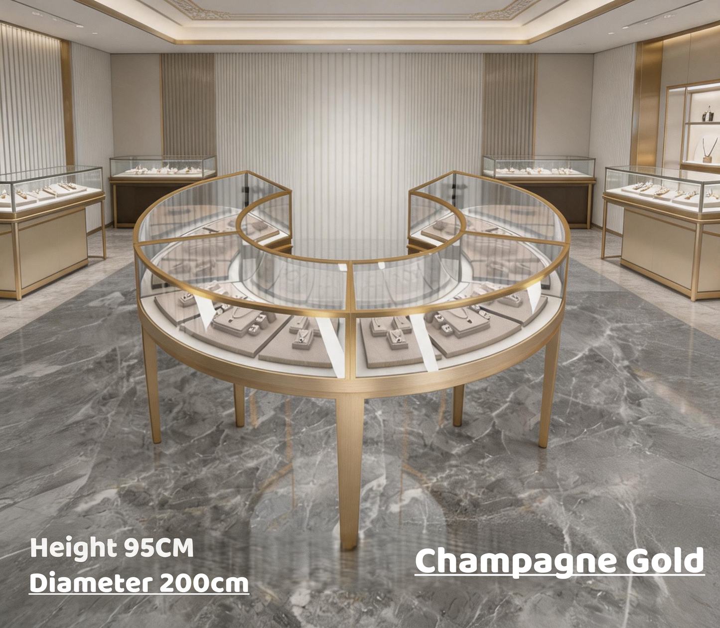 Stainless Steel Electroplated Jewelry Display Stand - Countertop Showcase Rack for Retail Stores Jewelry cabinet