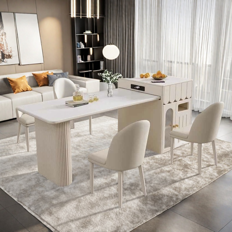 Butter wind island table one retractable multifunctional rock slab island simple household kitchen guide bar table