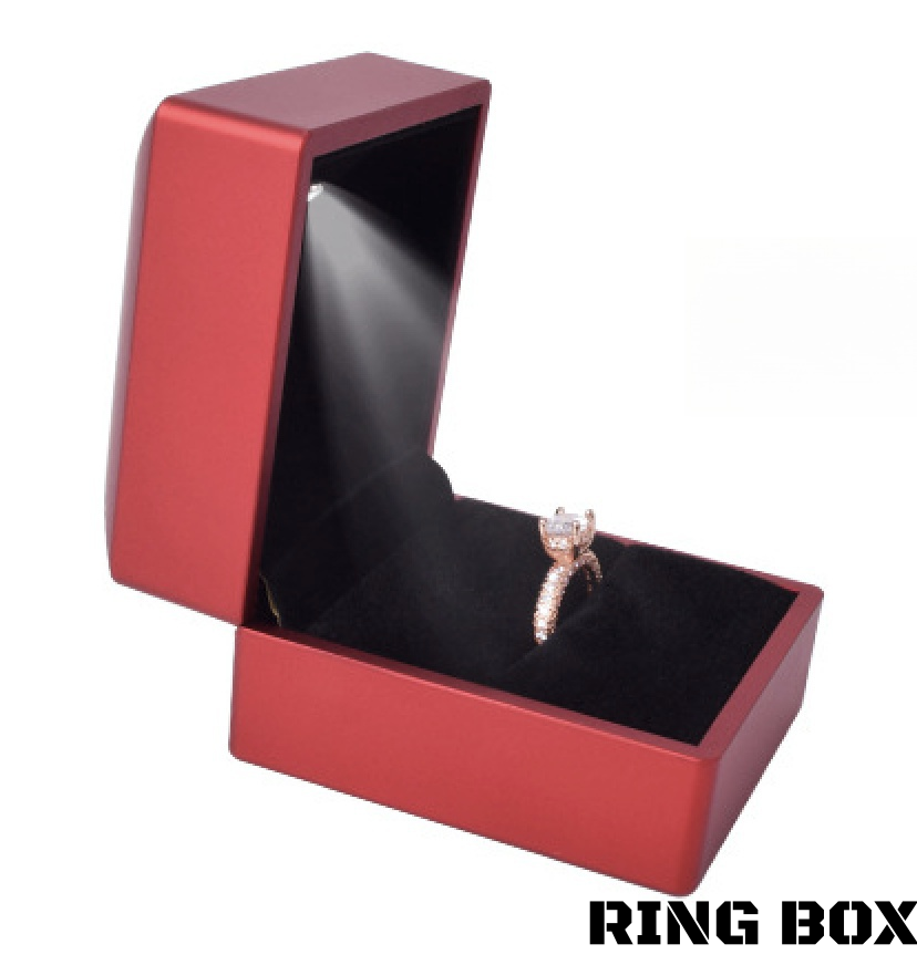 5pcs LED Jewelry Box with Light and Velvet Interior for Ring Bracelet Necklace Gift