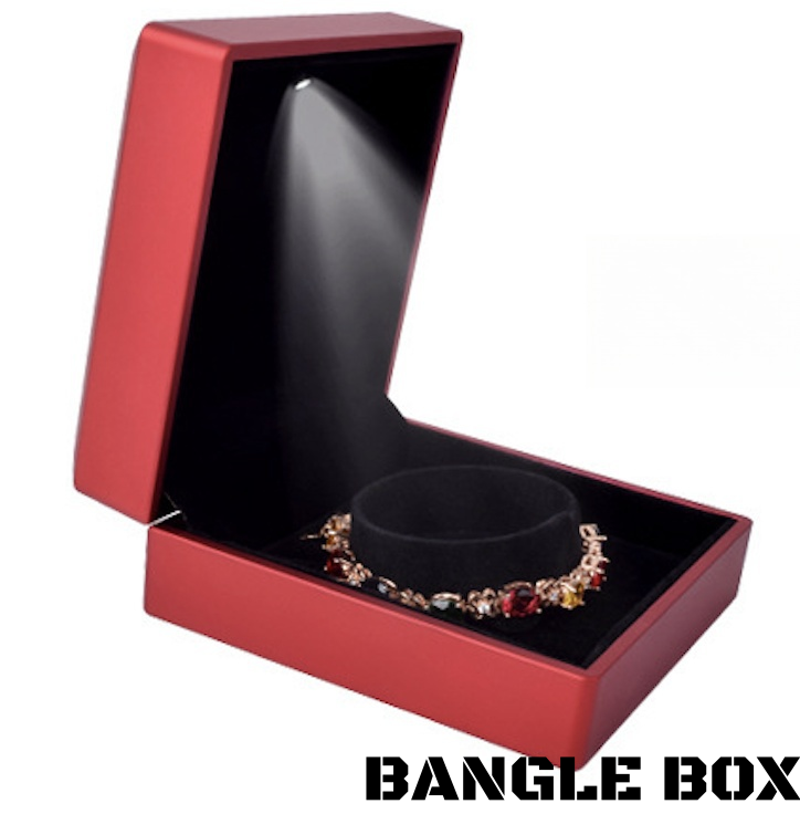 5pcs LED Jewelry Box with Light and Velvet Interior for Ring Bracelet Necklace Gift