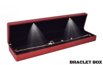 5pcs LED Jewelry Box with Light and Velvet Interior for Ring Bracelet Necklace Gift