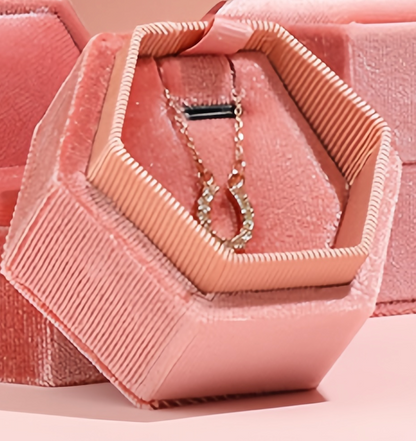 Custom Jewelry Box for Small Business,Velvet Jewelry Box – Premium Ring & Necklace Gift Box for Women, Elegant Wedding Engagement Present