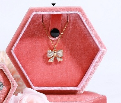 Custom Jewelry Box for Small Business,Velvet Jewelry Box – Premium Ring & Necklace Gift Box for Women, Elegant Wedding Engagement Present