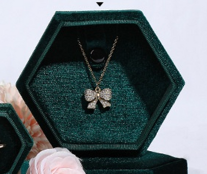 Custom Jewelry Box for Small Business,Velvet Jewelry Box – Premium Ring & Necklace Gift Box for Women, Elegant Wedding Engagement Present