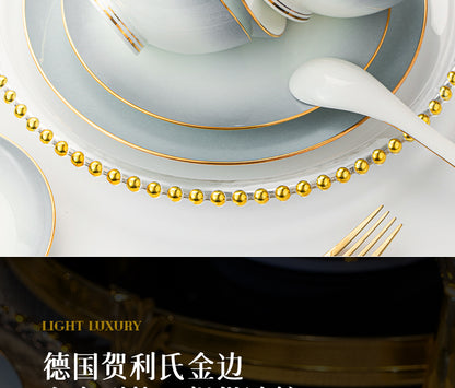 Underglaze color Jingdezhen ceramic tableware set bone China housewarming light luxury bowl dish dish set home