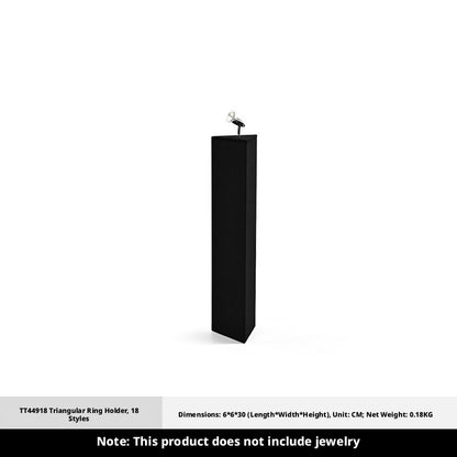 Black Suede Ring Display Stand with Multi-Level Steps for Boutique