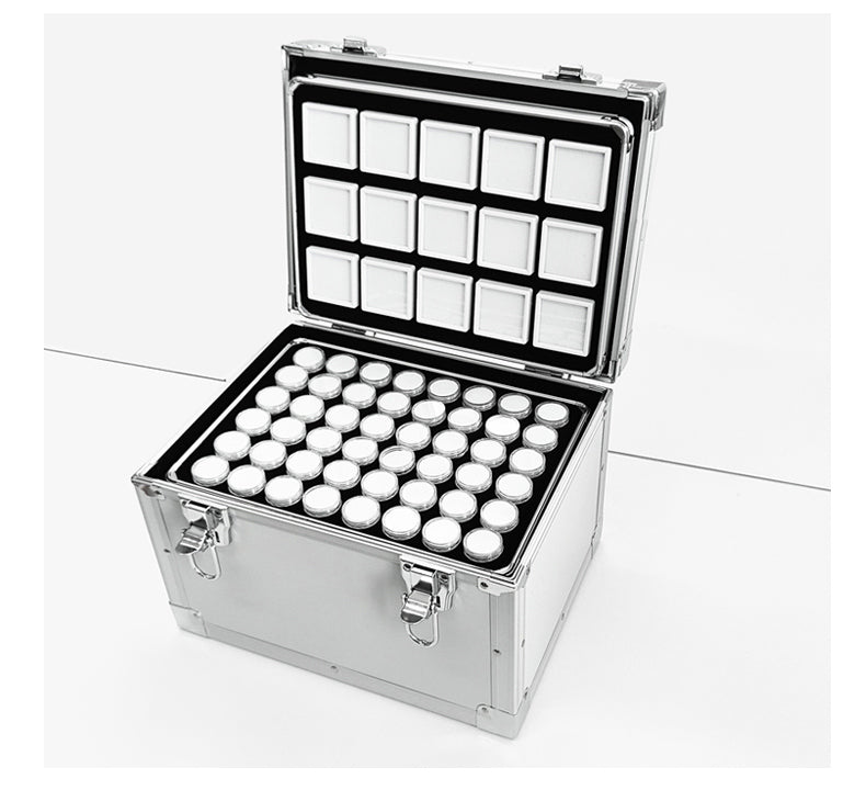 Lightweight Aluminum Tray with Clear Plastic Gemstone Box – Velvet-Flocked Sponge Insert,