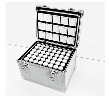 Lightweight Aluminum Tray with Clear Plastic Gemstone Box – Velvet-Flocked Sponge Insert,