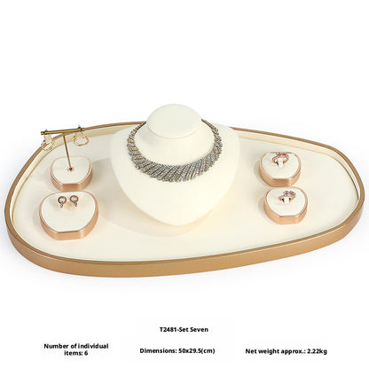 Rose Gold Suede Jewelry Display Stands & Trays for Boutique