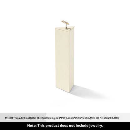 Beige Suede Ring Display Stand with Multi-Level Steps for Vendors